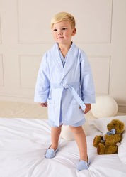 Barnaby Stripe Light Weight Dressing Gown in Blue (2-10yrs) Nightwear from Pepa London