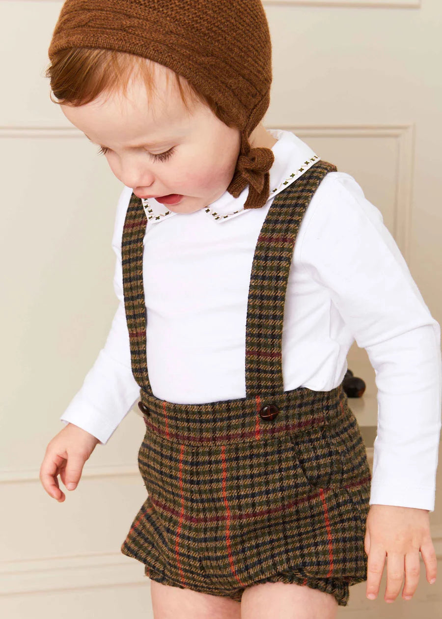 Embroidered Polo Collar Bodysuit in White (0mths-3yrs) Tops & Bodysuits from Pepa London