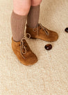 Suede Oxford Baby Booties in Brown (20-24EU) Shoes  from Pepa London