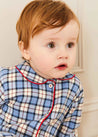 Gloucester Check Peter Pan Collar Nightwear in Blue (6mths-3yrs) Nightwear  from Pepa London