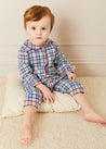 Gloucester Check Peter Pan Collar Nightwear in Blue (6mths-3yrs) Nightwear  from Pepa London