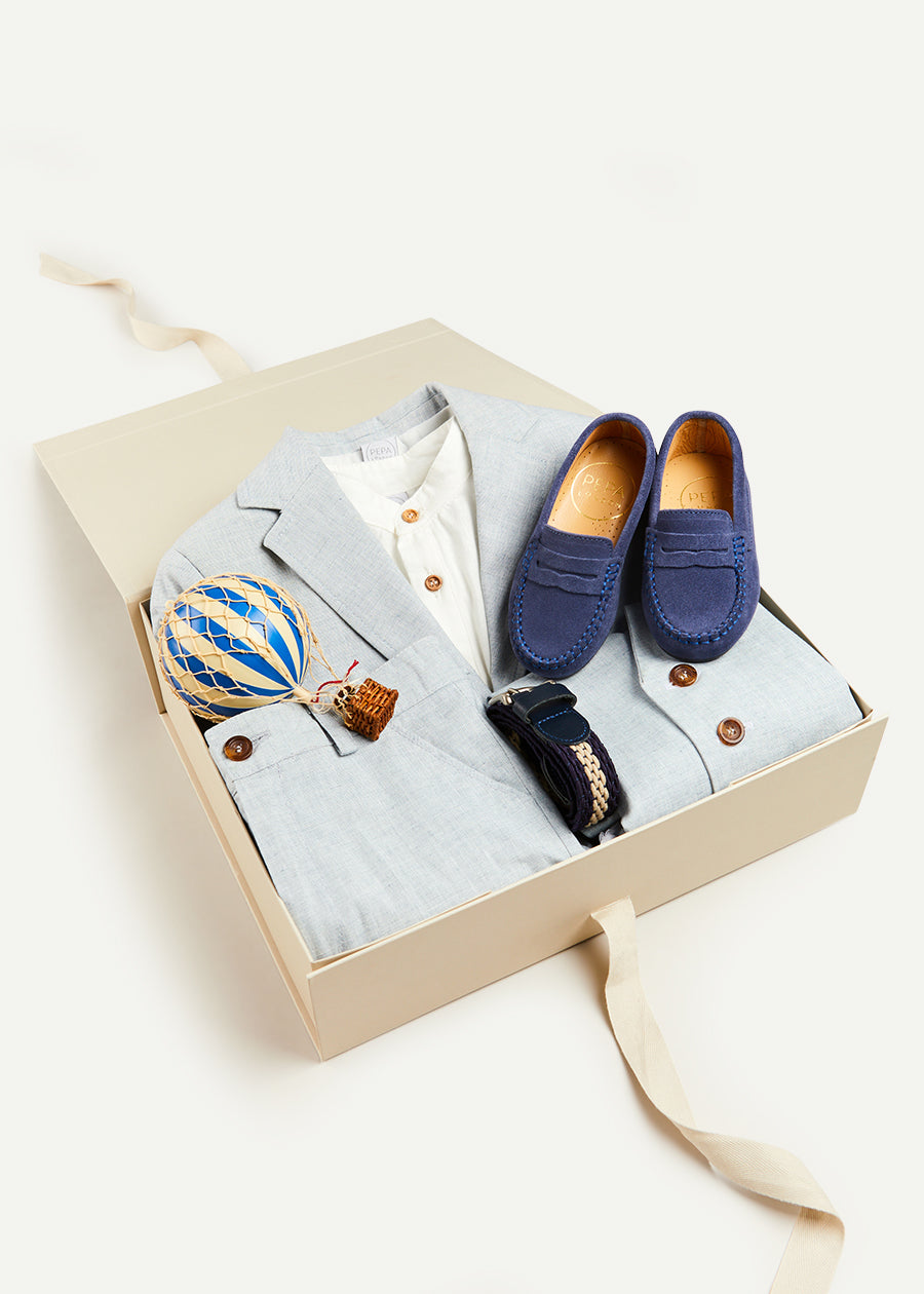 The Three Piece Suit Gift Set in Blue Look  from Pepa London