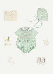 The Traditional Hand Smocked Gift Set in Green Look  from Pepa London