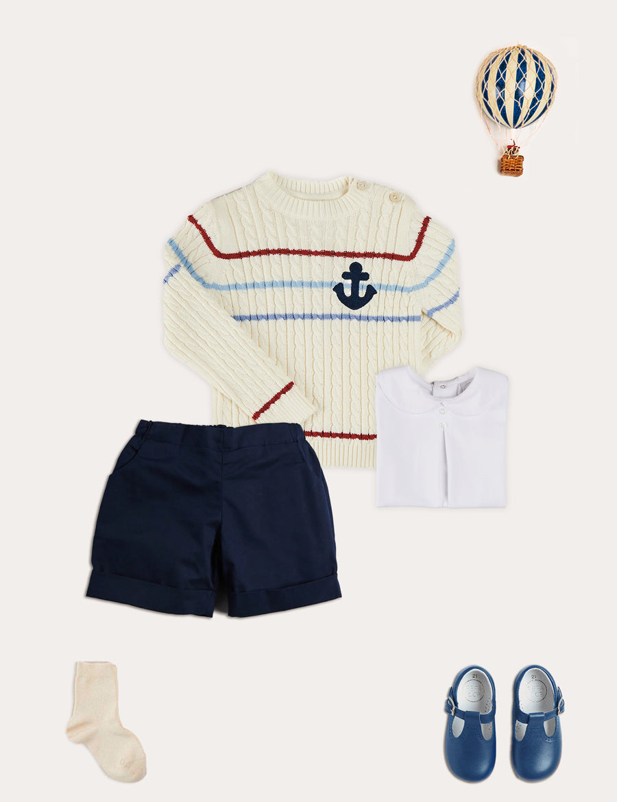 The Anchor Motif Jumper Toddler Boy Look Look from Pepa London