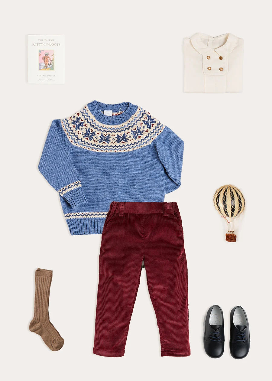 The Blue Fair Isle Jumper Toddler Boy Look