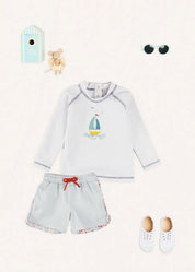 The Boat Motif Rashguard Toddler Boy Look Look from Pepa London