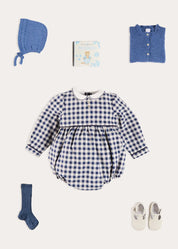 The Draycott Check Romper Baby Boy Look