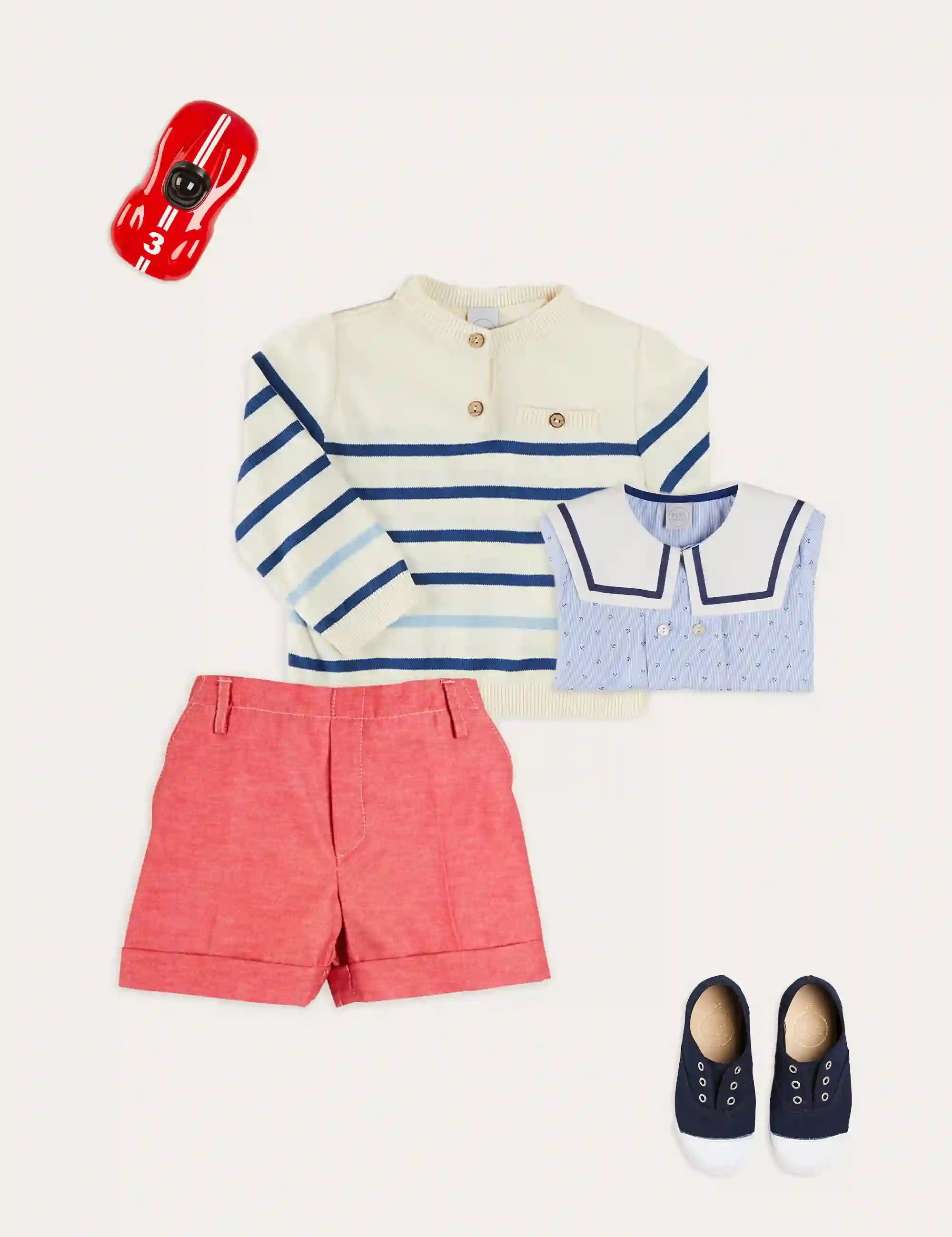 The Lyall Stripe Shirt Toddler Boy Look Look from Pepa London