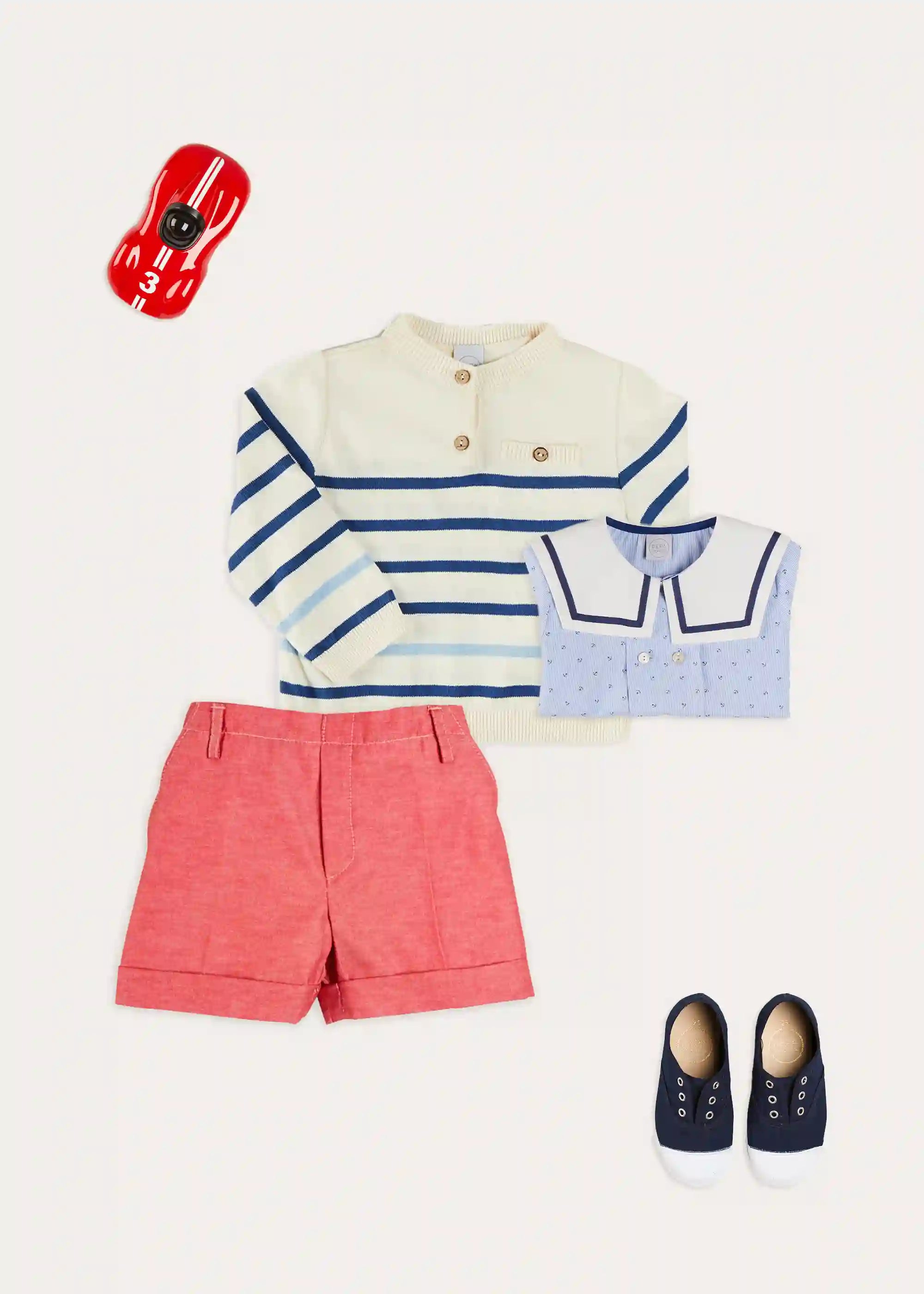 The Lyall Stripe Shirt Toddler Boy Look Look from Pepa London