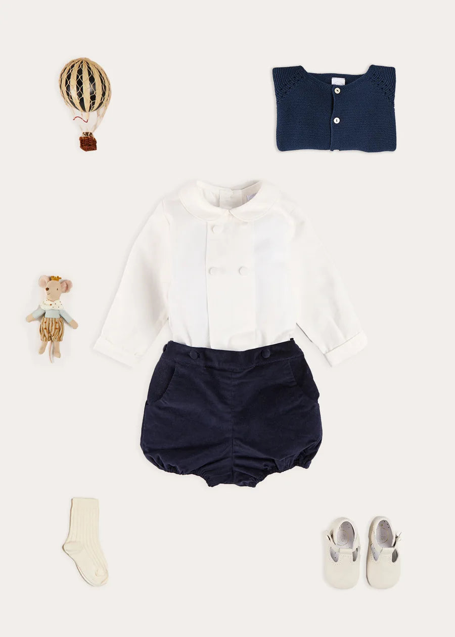 The Navy Velvet Two Piece Set Baby Boy Look Look from Pepa London
