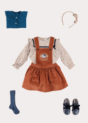 The Toffee Velvet Skirt Toddler Girl Look