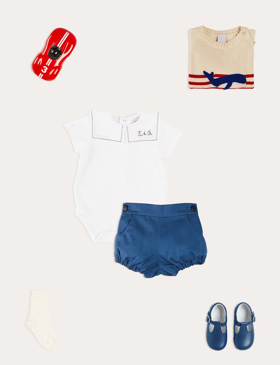 The Red Whale Jumper Baby Boy Look Look from Pepa London