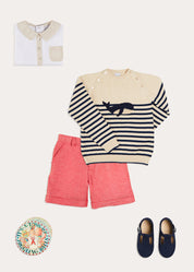 The Whale Striped Jumper Toddler Boy Look Look from Pepa London