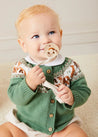 Safari Intarsia Cardigan in Green (6mths-6yrs) Knitwear from Pepa London