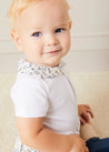 Ellis Short Sleeve Bodysuit with Printed Collar Made with Liberty Fabric (1m-2yrs) TOPS & BODYSUITS from Pepa London