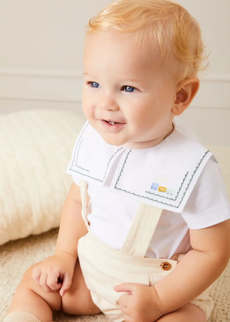 The Train Embroidery Bodysuit Baby Boy Look Look from Pepa London