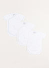 Three Short Sleeve Bodysuit Embroidered Set (1mth-12mths) TOPS & BODYSUITS  from Pepa London