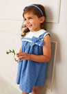 Broderie Anglaise Sleeveless Trapeze Dress in Blue (12mths-10yrs) Dresses  from Pepa London