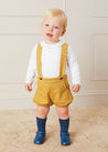 Herringbone Bloomers with Braces in Mustard (9mths-2yrs) Bloomers  from Pepa London
