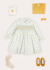 Floral Hand Smocked Long Sleeve Collar Dress In Mustard (12mths-6yrs) DRESSES  from Pepa London