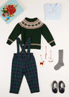 The Classic Green Fair Isle Merino Wool Jumper Baby Boy Look Look  from Pepa London