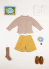 Herringbone Elasticated Waist Shorts in Mustard (18mths-3yrs) Shorts  from Pepa London