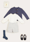 Check Peter Pan Collar Shirt And Bloomer Set In Grey (12mths-3yrs) TWO PIECE SETS  from Pepa London