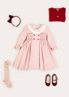 Double Breasted Handsmocked Collar Dress In Rose Pink (12mths-10yrs) DRESSES  from Pepa London