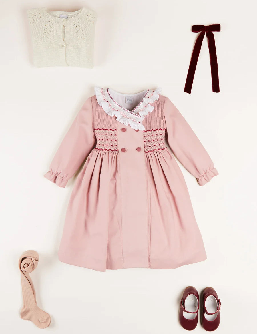 The Pink Hand Smocked Dress Baby Girl Look Look  from Pepa London