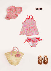 Annie Floral Print Beach Hat in Pink (1-8yrs) Accessories  from Pepa London