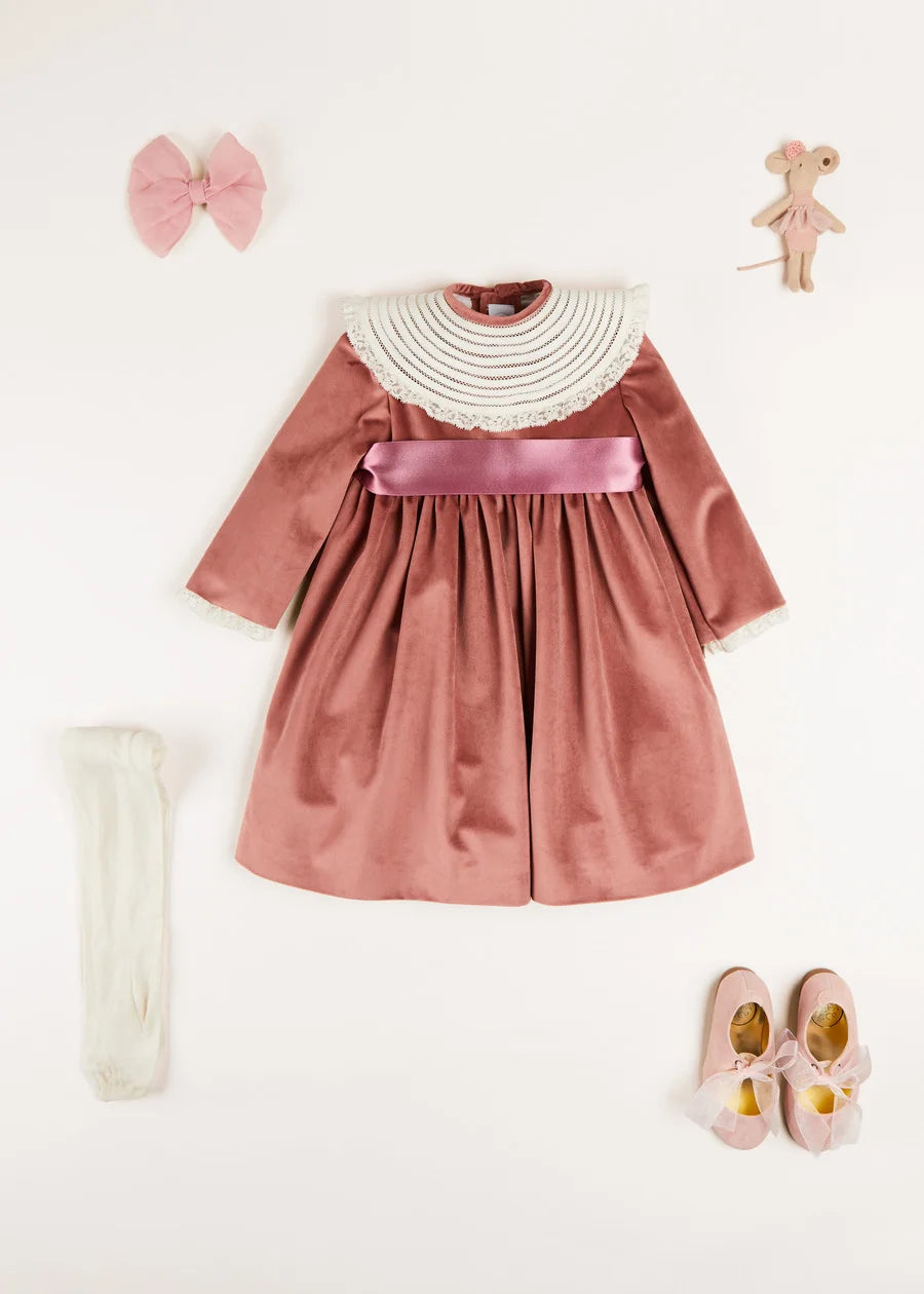 The Pink Velvet Dress Baby Girl Look Look  from Pepa London