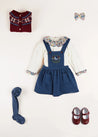 The Blue Wool Embroidered Skirt Baby Girl Look Look  from Pepa London