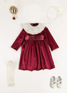 The Velvet Burgundy Dress Baby Girl Look Look  from Pepa London