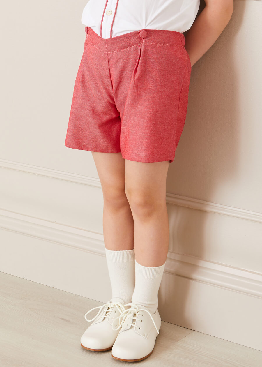 Peter Pan Collar Short Sleeve Two Piece Set in Red (12mths-6yrs) Two Piece Set from Pepa London