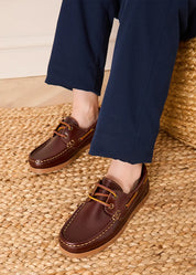 Leather Boat Shoes in Tan (26-35EU)