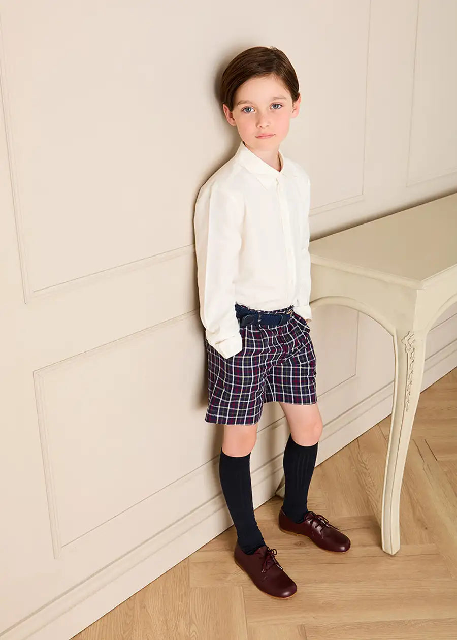 Newton Check Tailored Shorts in Navy (4-10yrs) Shorts from Pepa London