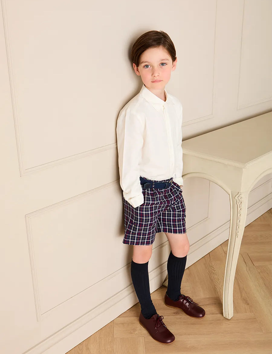 Polo Collar Long Sleeve Oxford Shirt in White (4-10yrs) SHIRTS from Pepa London