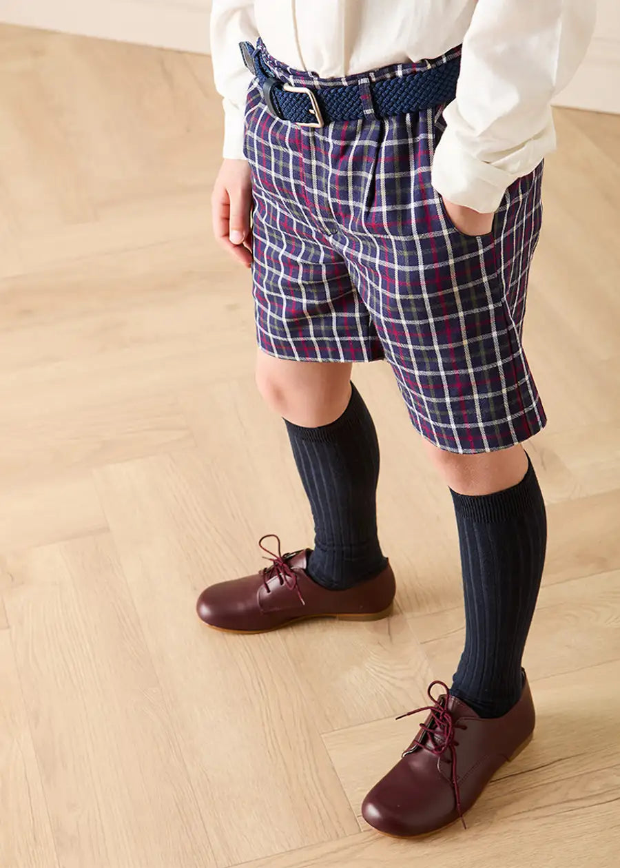 Newton Check Tailored Shorts in Navy (4-10yrs) Shorts from Pepa London