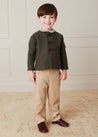 Micro Corduroy Pocket Detail Trousers in Beige (18mths-3yrs) Trousers  from Pepa London