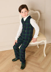 Radley Tartan Waistcoat in Green (4-10yrs)