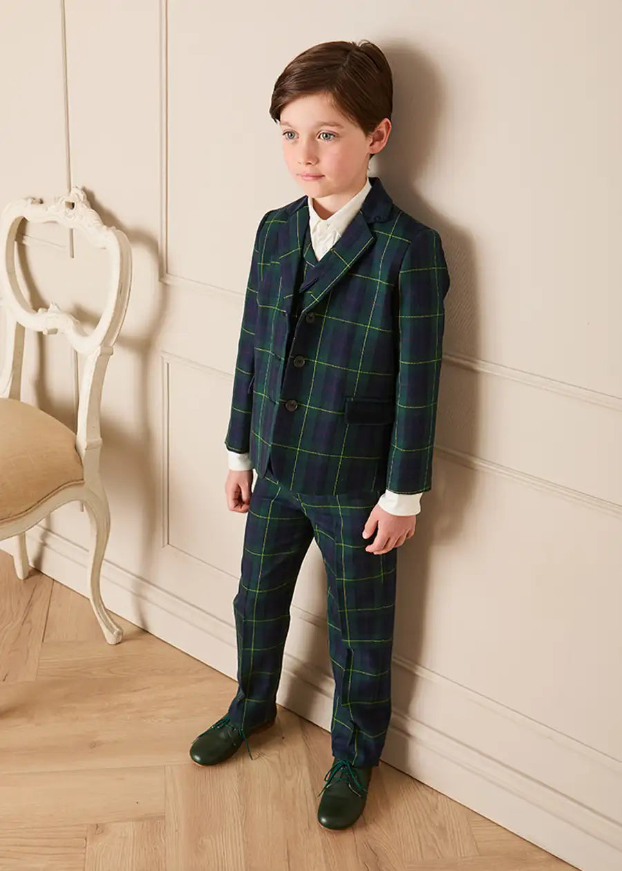 Radley Tartan Tailored Trousers in Green (4-10yrs) TROUSERS from Pepa London