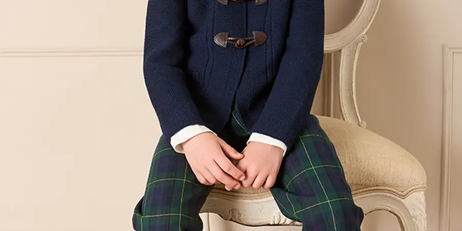 Knitted Toggle Fastening Cardigan in Navy (12mths-10yrs) Knitwear from Pepa London