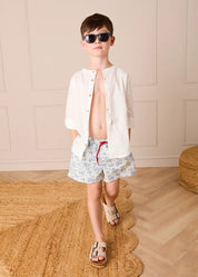 Suede Buckle Detail Sandals in Beige (28-35EU)