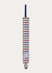 Sinclair Check Dummy Clip in Burgundy Accessories from Pepa London