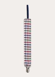 Sinclair Check Dummy Clip in Burgundy Accessories from Pepa London