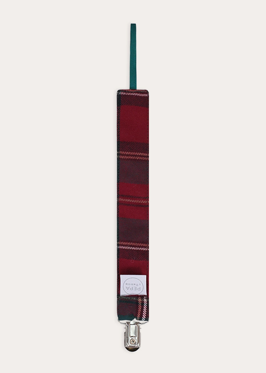 Balmoral Tartan Dummy Clip in Burgundy Accessories from Pepa London