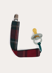Balmoral Tartan Dummy Clip in Burgundy Accessories from Pepa London