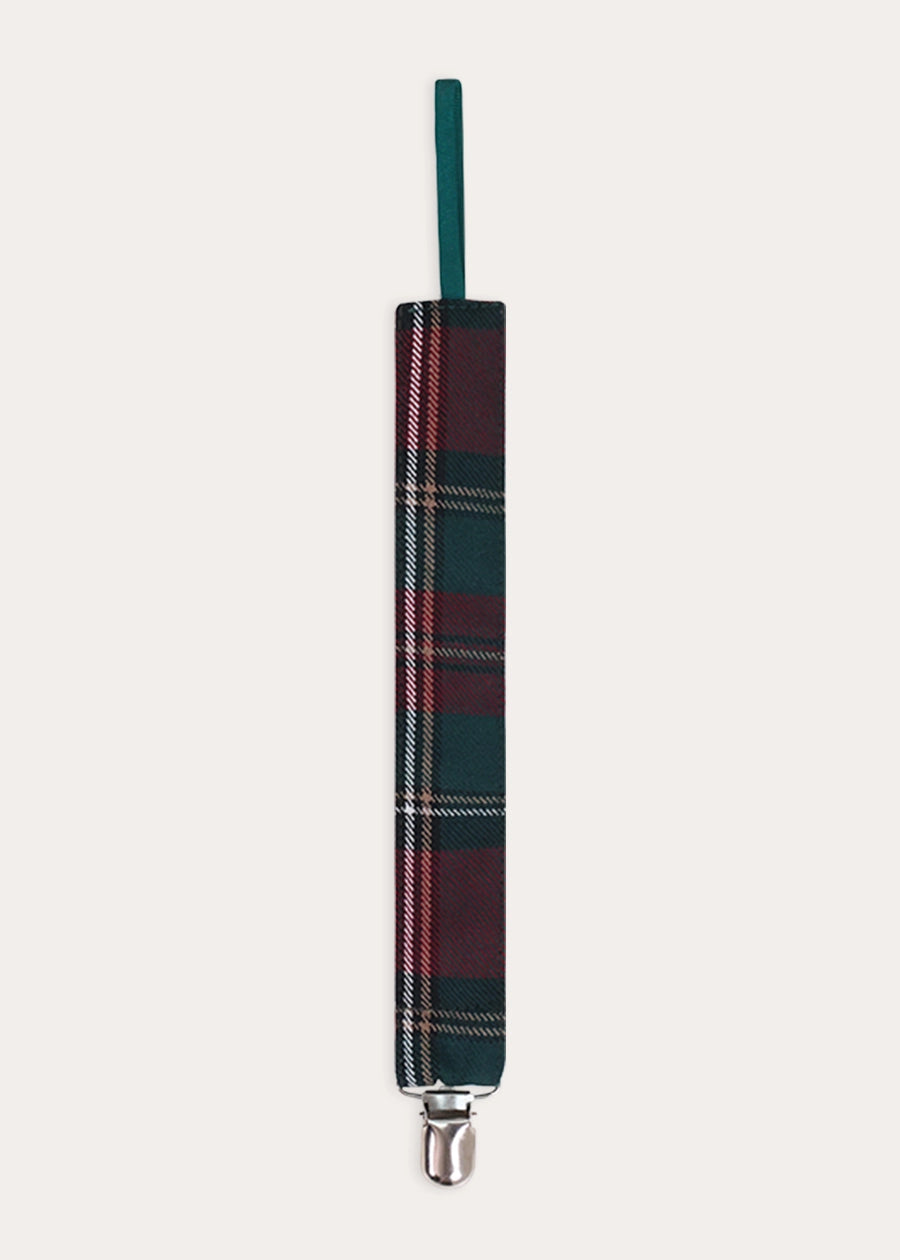 Balmoral Tartan Dummy Clip in Burgundy Accessories from Pepa London