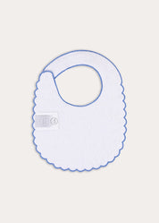 William Check Scallop Edge Bib in Blue Accessories from Pepa London