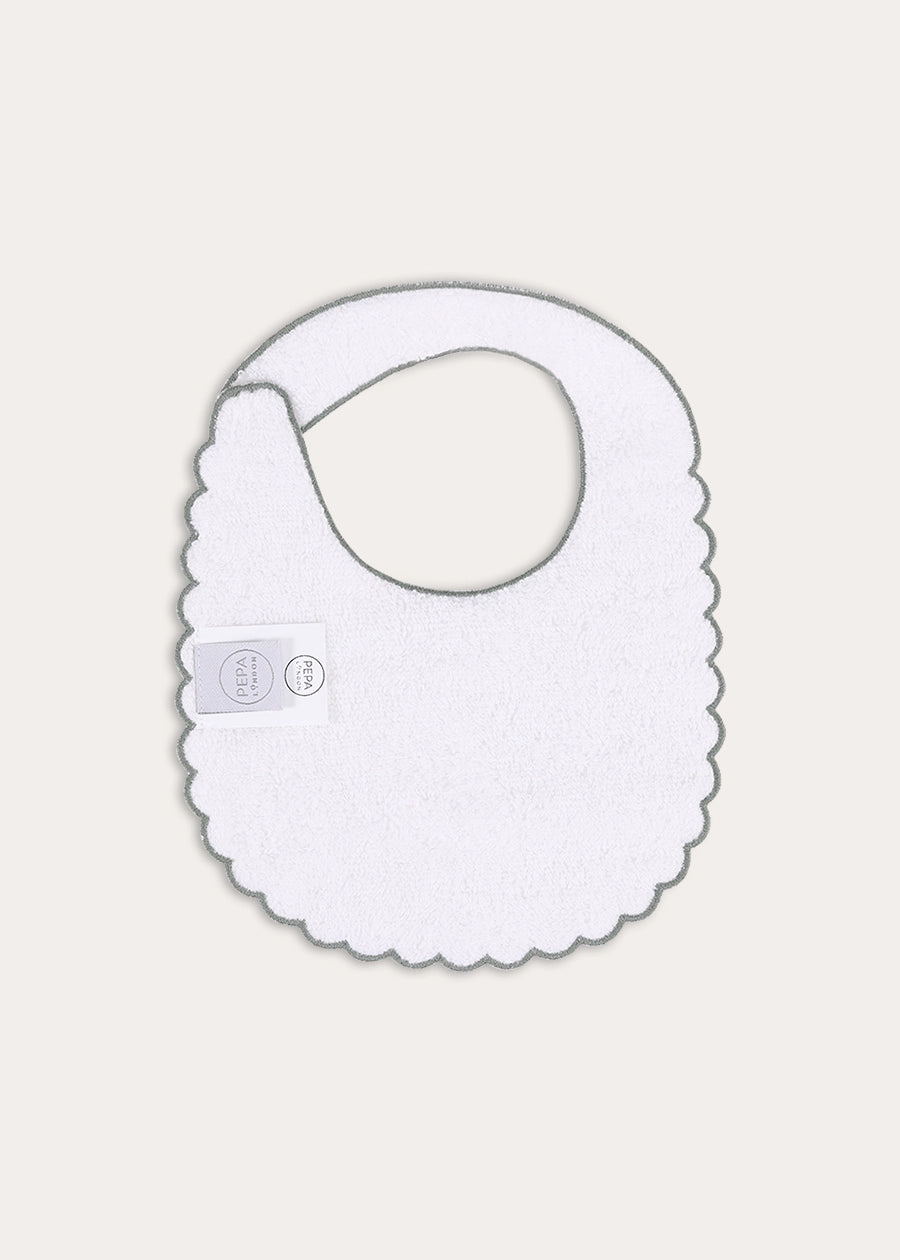 Janine Floral Scallop Edge Bib in Cream Accessories from Pepa London